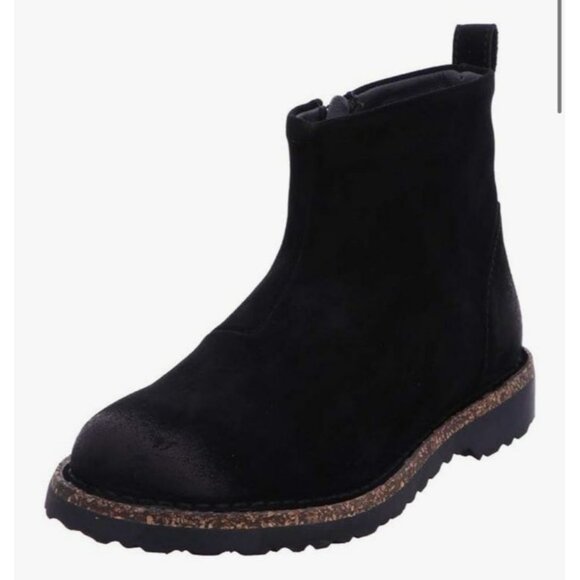 Birkenstock Melrose Booties Womens 10 Black Suede Zip Ankle Boots Comfort EUC - Picture 1 of 8